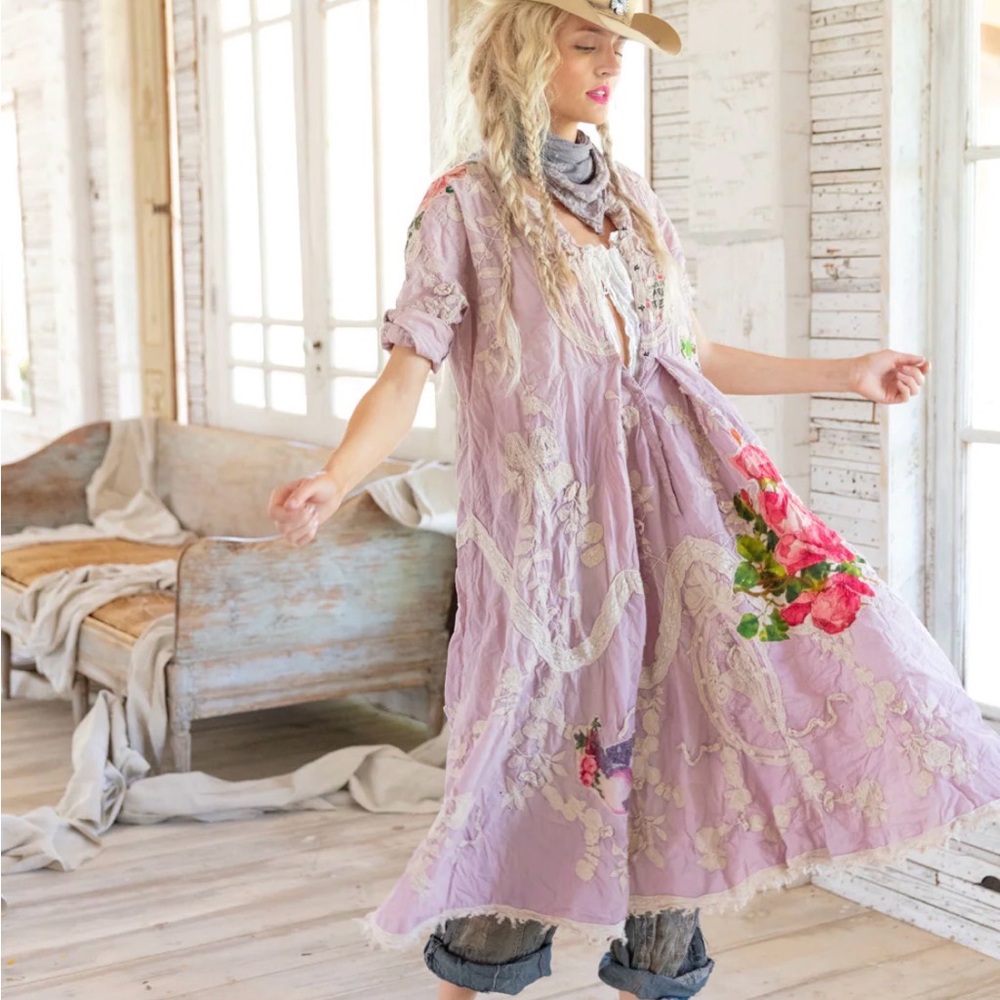 Magnolia Pearl Roan Irish Lilac Floral Embroidered Dress - Picture 7 of 11